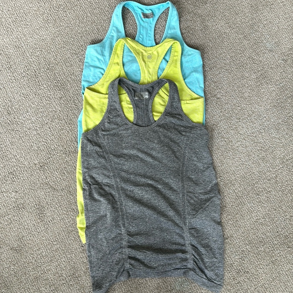 Athleta trio of racer back tanks